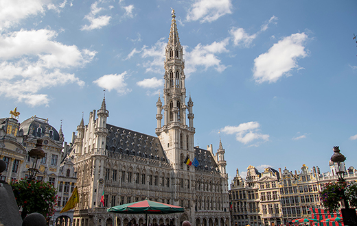Brussels, Belgium - September 2, 2020: The city of Brussels in late summer. Grand Place